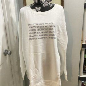 Ava & Viv Women's Plus Size 3X NWT Sweatshirt BEAUTY KNOWS No Size